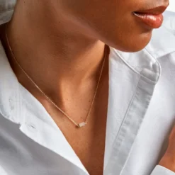 Collier Ean Or Jaune Nacre