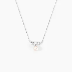 Collier Elea Argent Blanc Perle De Culture Oxyde De Zirconium