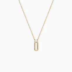 Collier Ellin Plaque Or Jaune Oxyde De Zirconium