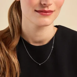 Collier Eloa Argent Blanc Oxyde De Zirconium