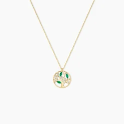 Collier Elsebein Or Jaune Emeraude