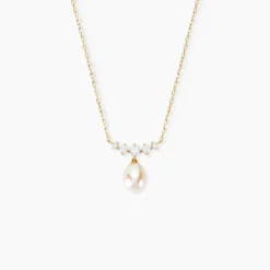 Collier Elysia Or Jaune Perle De Culture Oxyde De Zirconium