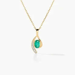Collier Emotion Or Jaune Emeraude Diamant