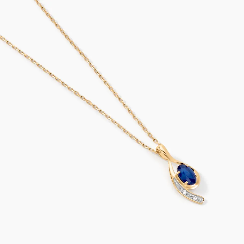 Collier Emotion Or Jaune Saphir Diamant