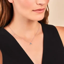 Collier Estrid Argent Blanc Turquoise
