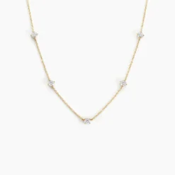 Collier Ethere Or Jaune Oxyde De Zirconium