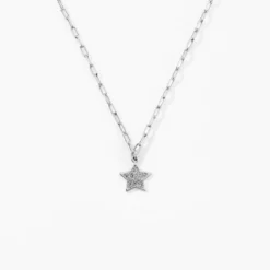 Collier Etincelante Argent Blanc