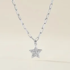 Collier Etincelante Argent Blanc