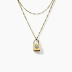 Collier Eva Acier Jaune Cristal