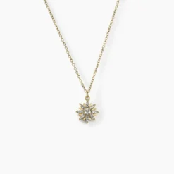 Collier Eva Acier Jaune Oxyde De Zirconium