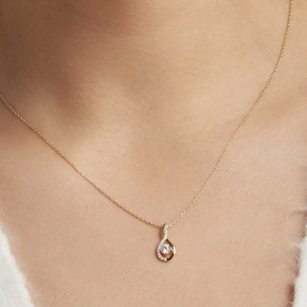 Collier Evana Or Jaune Oxyde De Zirconium