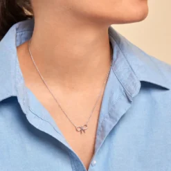Collier Fatim Argent Blanc