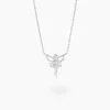 Collier Fee Or Blanc Diamant