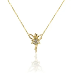 Collier Fee Or Jaune Diamant