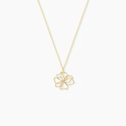 Collier Floraison Dorée Or Jaune Oxyde De Zirconium