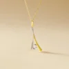 Collier Formev Or Bicolore Oxyde De Zirconium