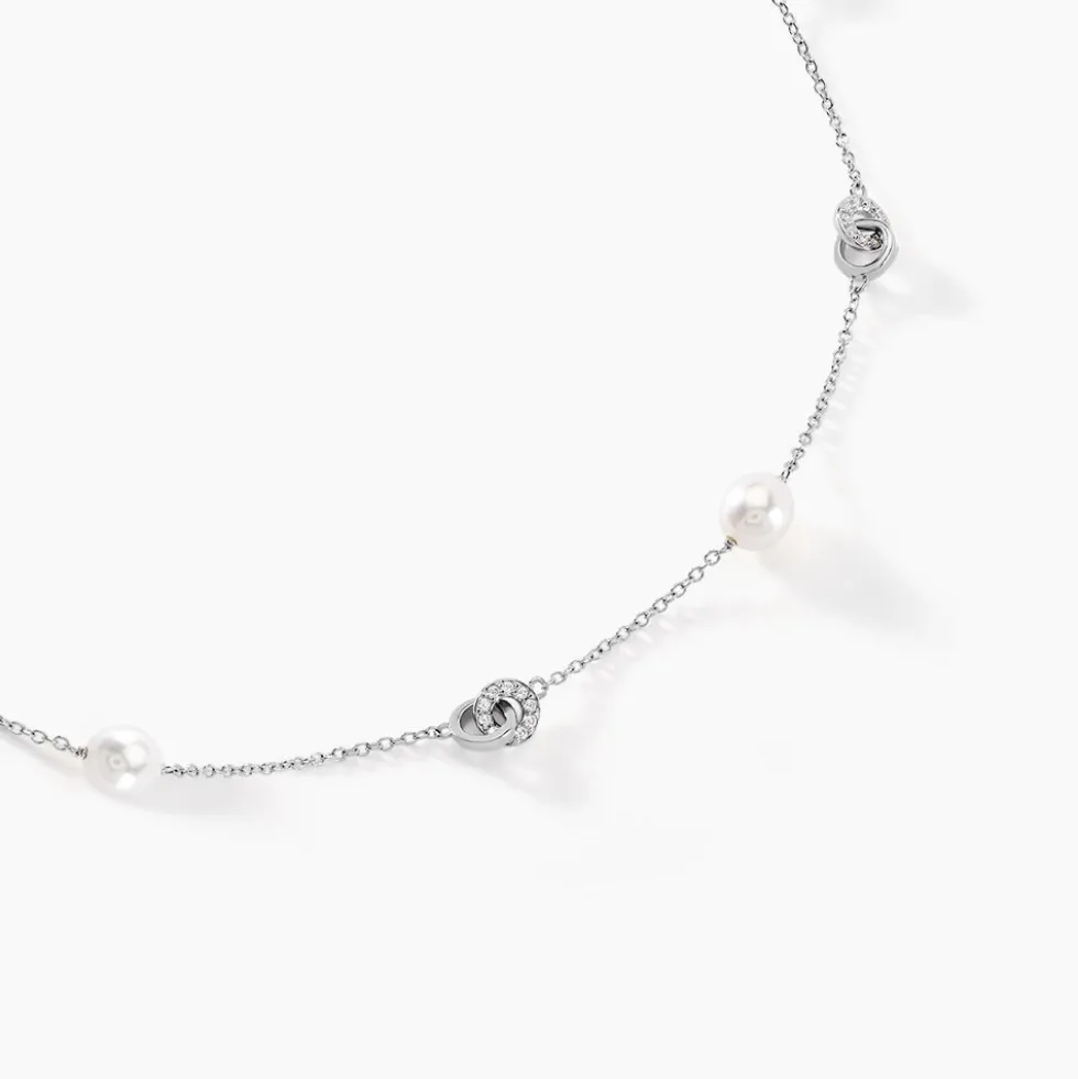 Collier Gaetane Argent Blanc Perle De Culture Oxyde De Zirconium