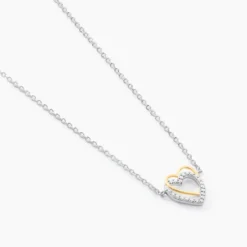 Collier Gine Or Jaune Argent Blanc Oxyde De Zirconium