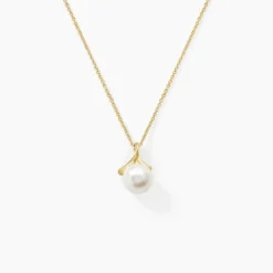 Collier Gladdie Or Jaune Perle De Culture