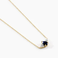 Collier Glykeria Or Jaune Saphir Diamant