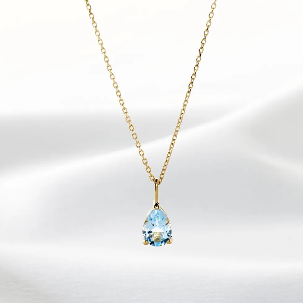 Collier Goutte Or Jaune Topaze