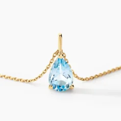 Collier Goutte Or Jaune Topaze