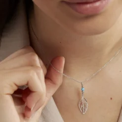 Collier Grethel Argent Blanc Turquoise