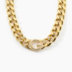 Collier Guess G Crystal Acier Jaune Oxyde De Zirconium