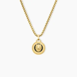 Collier Guess Lion King Acier Jaune