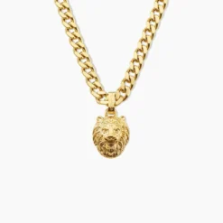 Collier Guess Lion King Acier Jaune