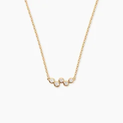 Collier Halo Plaqué Or Jaune Oxyde De Zirconium