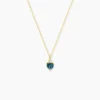 Collier Heart Or Jaune Topaze Oxyde De Zirconium