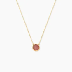 Collier Heida Or Jaune Calcédoine