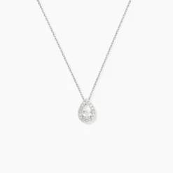 Collier Hildana Or Blanc Oxyde De Zirconium