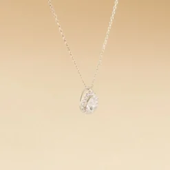 Collier Hildana Or Blanc Oxyde De Zirconium