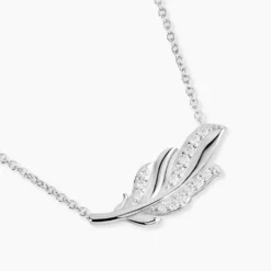 Collier Isae Argent Blanc Oxyde De Zirconium