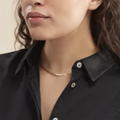 Collier Ivria Maille Heringbone Or Jaune