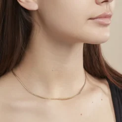 Collier Ivy Maille Haricot Or Jaune
