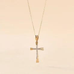 Collier Jamil Croix Or Jaune Diamant