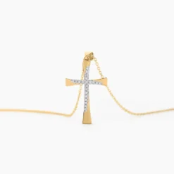 Collier Jamil Croix Or Jaune Diamant