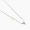 Collier Joia Or Jaune Argent Blanc Oxyde De Zirconium