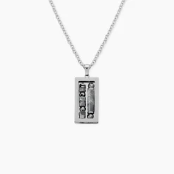 Collier Jourdan Acier Blanc Jaspe Africain