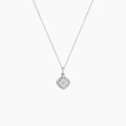 Collier Justina Argent Blanc Oxyde De Zirconium