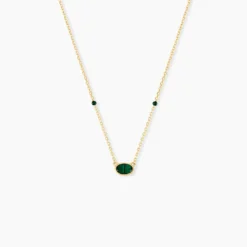 Collier Kakalina Or Jaune Malachite