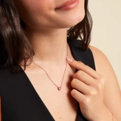 Collier Kelvyn Argent Rose Oxyde De Zirconium