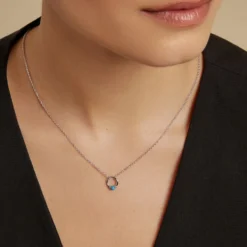 Collier Laelle Argent Blanc Turquoise