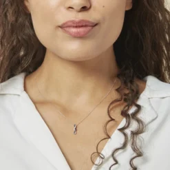 Collier Ligera Or Blanc Saphir Et Diamant