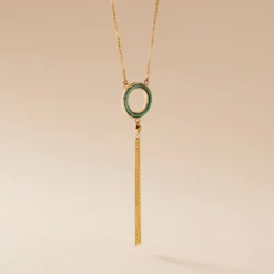 Collier L'incessante Or Jaune Malachite