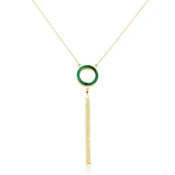Collier L'incessante Or Jaune Malachite