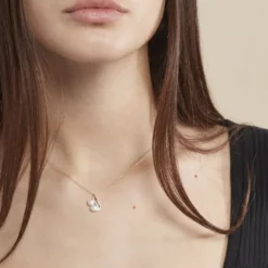 Collier Loeva Or Jaune Perle De Culture Et Oxyde De Zirconium